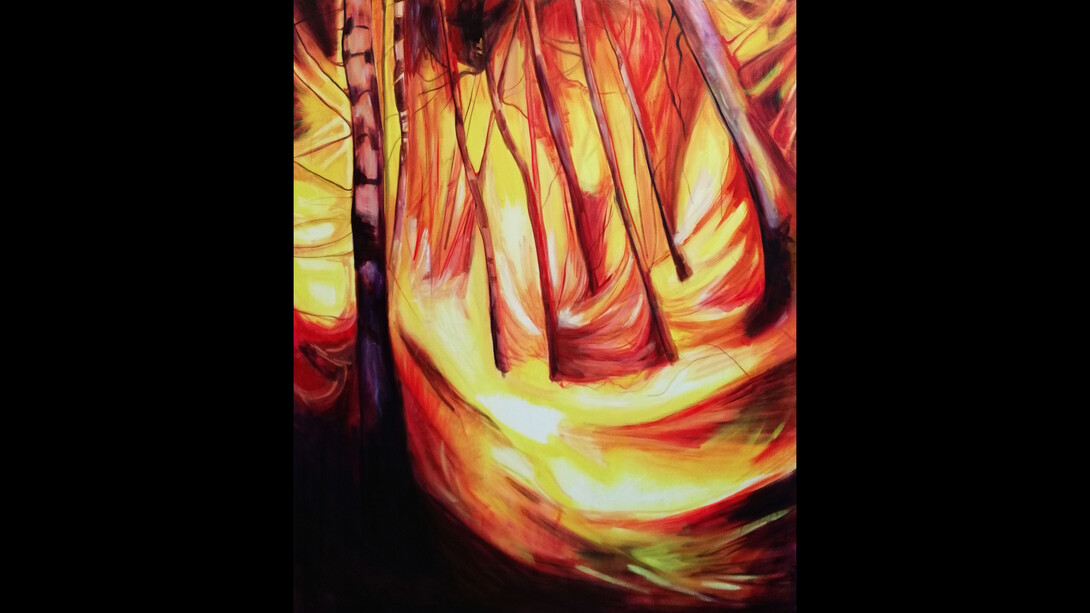 Lucy Smallbone, Fire, 2018, Signed, Titled, Oil on canvas, 150x125cm