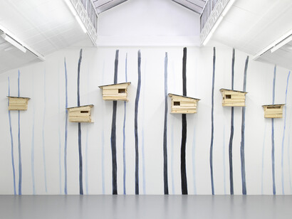Tadashi Kawamata, Bonsaï, vue de l'exposition. Avec l'aimable autorisation de la Galerie Kamel Mennour