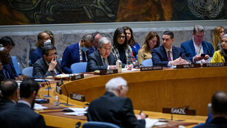 António Guterres, secretario general de la ONU, interviene en una reunión del Consejo de Seguridad