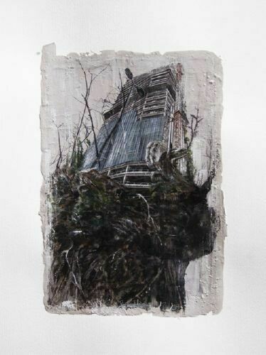 Walter Trecchi, Antropico-Naturale XXV, 50 x 35 cm, mixed media on paper, 2012