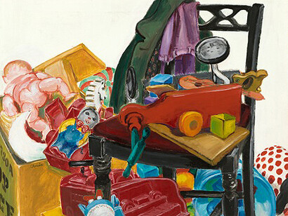 Christa Dichgans, “Spielzeugstilleben (New York)”, 1966, acrylic on canvas