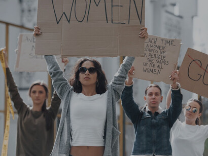 Women take to the streets to demand equal representation, refusing to be sidelined in the future of politics