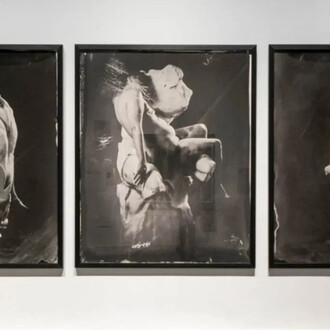 Marina Vargas, El abrazo, piedad y el modelo y la artista y Torso de Belvedere, 2015-2021. Courtesy of ADN Galeria 