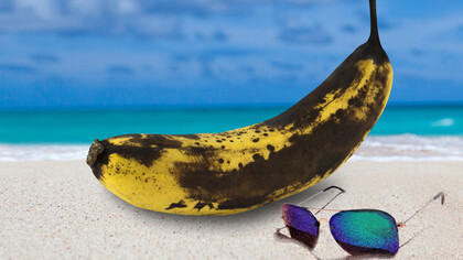A banana in the sun turning black