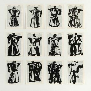William Kentridge, Universal Archive, Twelve Coffee Pots, 2012, Linocut, LR, cropped