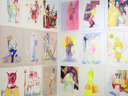 Alessandro Pessoli, NY window, exhibition view. Courtesy of Anton Kern Gallery