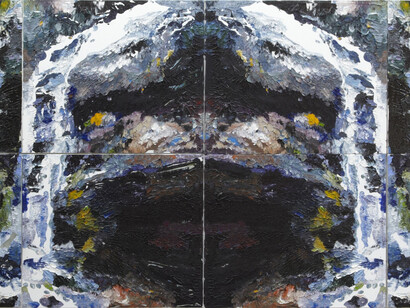 Ben Quilty, Fairy Bower Falls Rorschach No.2 (detail), 2014, Oil on linen, 220 x 780 cm; 86 5/8 x 307 1/8 in