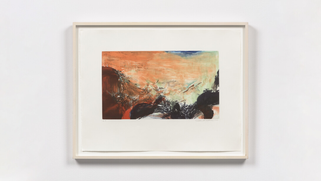 Zao Wou-Ki, Untitled (1978). Etching with aquatint, AP, 19 1/8 x 25 7/8 in. / 48.6 x 65.7 cm. © The Estate of Zao Wou-Ki. Courtesy of Marlborough Gallery, New York