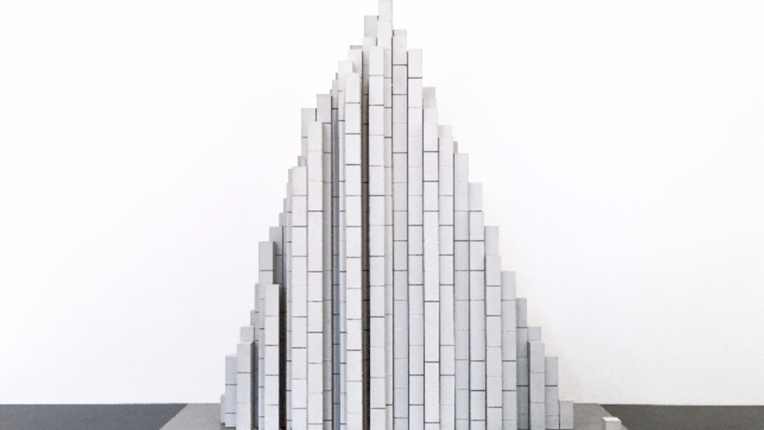 Sol LeWitt, Model for Irregular Tower (vertical bricks) #1, 1997. Courtesy of Jason McCoy Gallery 