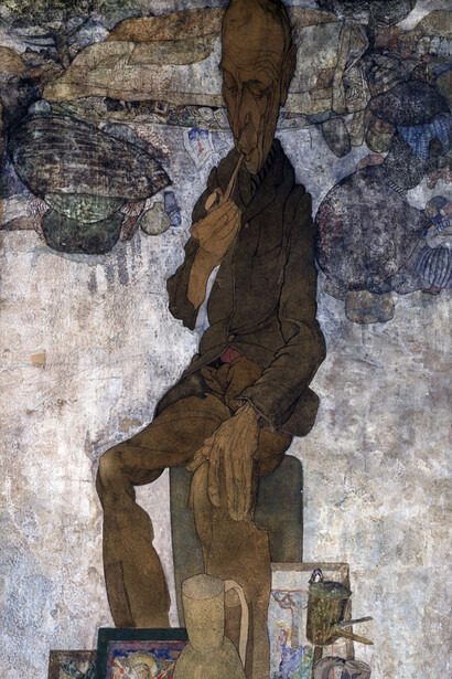 Jules De Bruycker, Vendeur au vieux marché à Gand, ca. 1928. Avec l'aimable autorisation du Musée des Beaux-Arts de Gand
