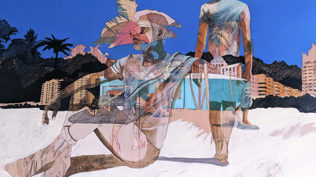 Julien Graizely - Overexposure Miami 2019 - JACKSON & 26th - mixed media on canvas 48x72 in. 