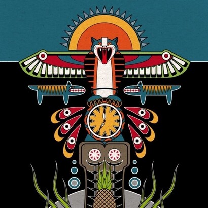 One cat clock fruit totem by Eskarine