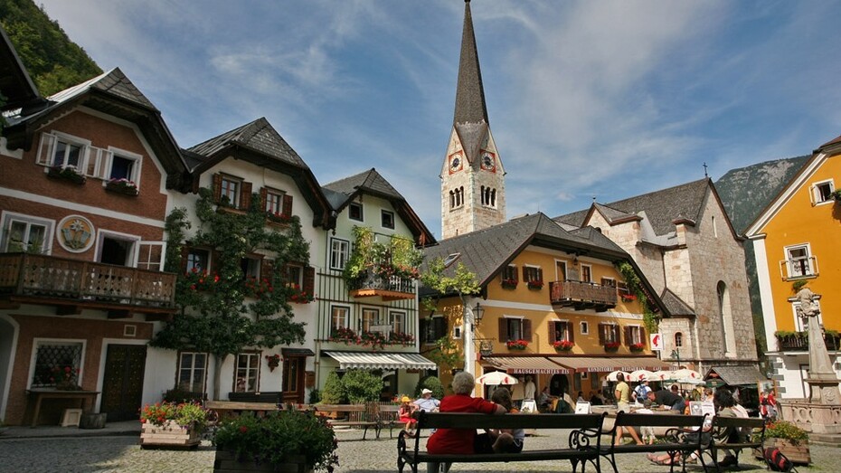 La Marktplatz de Hallstatt, Austria