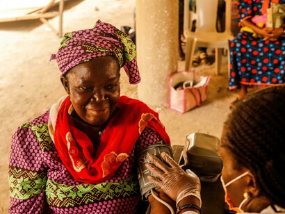 Healthcare outreach in Kaduna, Nigeria, where community health check-ups highlight ongoing inequalities in access to medical services