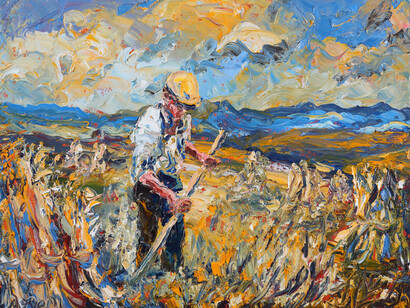 Liam O’Neill, Autumn Corn, Oil on Canvas, 20 x 24 inches
