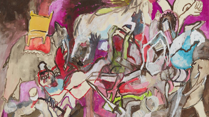 Anna Boghiguian, Die Schlacht von Magnesia nach K. Kavafis, 2024. Mit freundlicher Genehmigung des Museum Ludwig