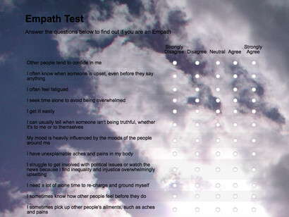 Leah Clements, The Empath Test main page, 2015, image courtesy of the artist