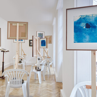 Oscar Murillo, Them, exhibition view. Courtesy of Gagosian Gallery