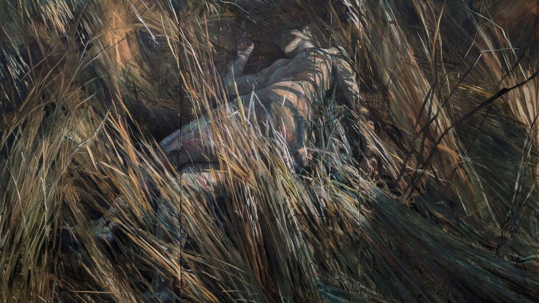 Jane Philips, Low Tide (triptych), oil and pastel on canvas, 72x108 inches. Courtesy of the artist and VillageOneArt, NYC