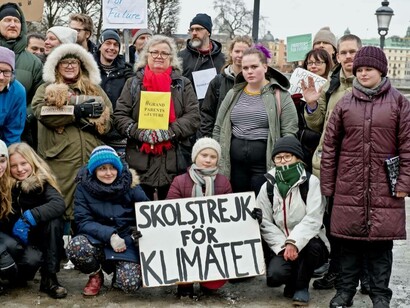 Greta Thunberg partecipa alla manifestazione per il clima