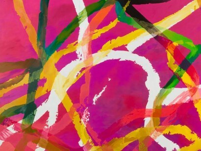 Ingrid Calame, Detail From #423 Drawing (Tarred Over Cracks, Buffalo, NY), 2013, oil on aluminum, 72 x 72 inches. Photographer: Jason Mandella © Ingrid Calame/ Courtesy James Cohan Gallery, New York and Shanghai