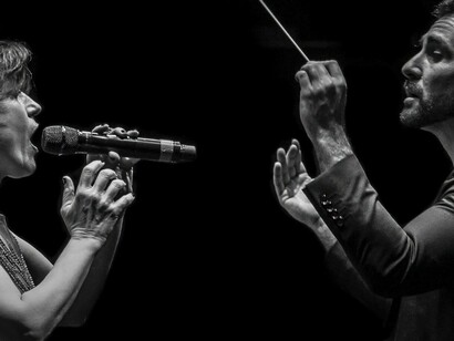 Cinzia Tedesco vocalist e il maestro Jacopo Sipari di Pescasseroli 