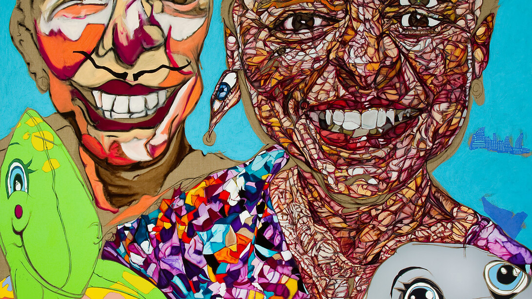 Schandra Singh, "Jean" 2014. Oil on linen, 84 x 108 in. Courtesy the artist and Thomas Erben Gallery, New York.