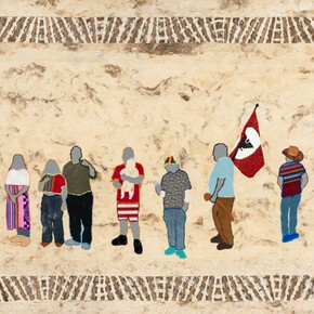 Arleene Correa Valencia, I do not give you permission to enter my home based on my 4th Amendment rights under the United States Constitution (detail), 2025. Courtesy of Catharine Clark Gallery 