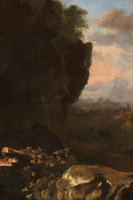 Herman Van Swanevelt- Paisaje con San Benito de Nursia