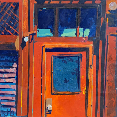 Dana Brown, Red, 2023. Encaustic, 6 x 6 inches. Courtesy of Momentum Gallery