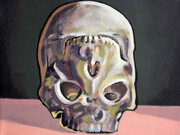 Darren Coffield, Skull, acrylic on canvas 