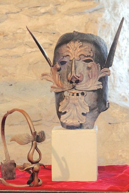 Máscara da vergonha no Museu Medieval do Crime em Rothenburg