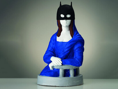 Gianni Cella, Bat Lisa, 2019, terracotta policroma, cm 45x25x25, Proprietà dell'artista