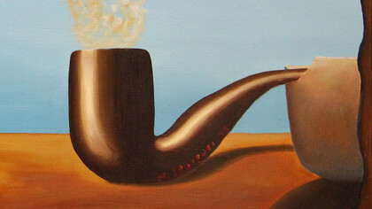 Maurizio Laurenti, Paesaggio surrealista, dettaglio, 2013, olio su tavola