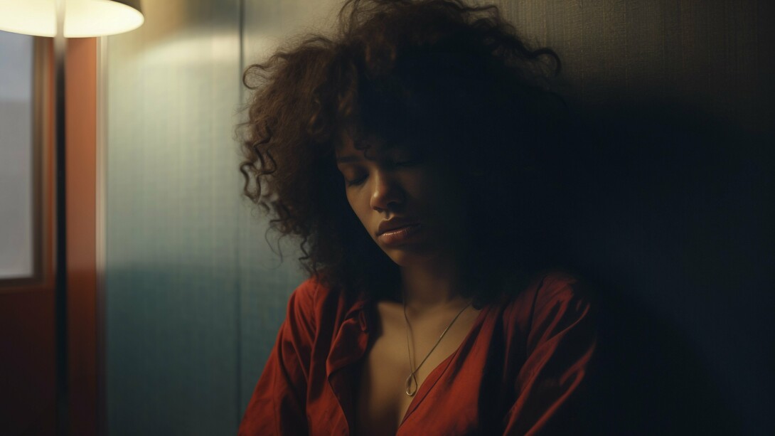 A woman sitting in silence in visible doubt, representing the uncertainty that can arise before taking an important step