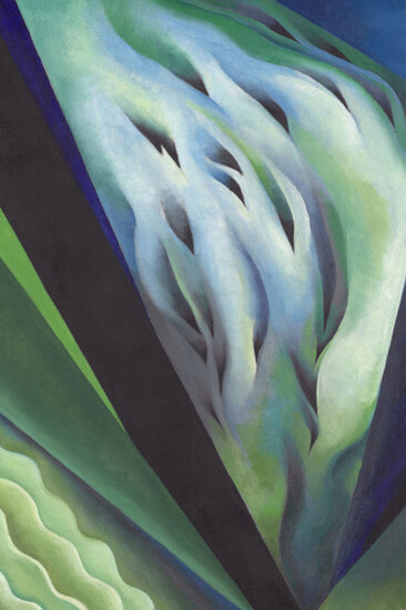 Georgia O’Keeffe, Blue and Green Music, 1919/21, Öl auf Leinwand, 58,4 x 48,3 cm, Alfred Stieglitz Collection, gift of Georgia O’Keeffe, 1969.835, The Art Institute of Chicago, © Georgia O’Keeffe Museum/VG Bild-Kunst, Bonn 2018, Foto: © bpk / The Art Institute of Chicago / Art Resource, NY