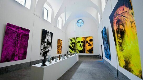 St.Moritz Art Masters 2011 - Walk of Art - Dokoupil. Dokupil, Dorfkirche St.Moritz, St. Moritz Art Masters 2012 © SAM / Alexandra Pauli