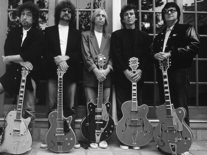 Traveling Wilburys, supergrupo británico-estadounidense integrado por Bob Dylan, George Harrison, Jeff Lynne, Roy Orbison y Tom Petty
