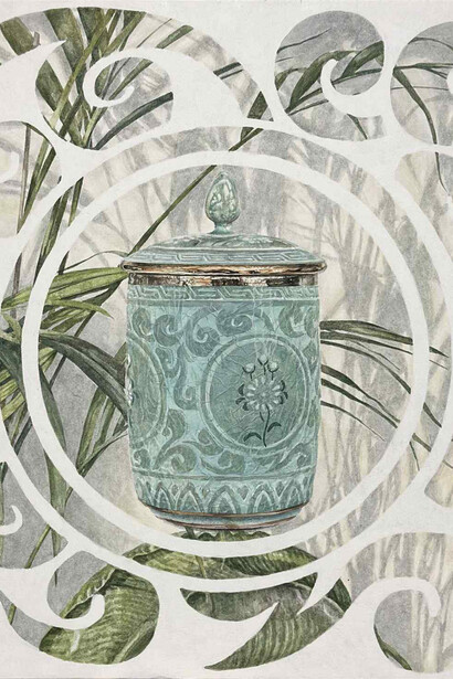 On the celadon as pure form, artwork in exhibition (detail). Courtesy of Kate Oh Gallery