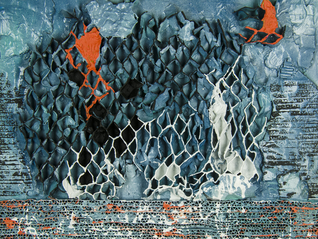 Francis JOIRIS, Bee, 19.5” x 19.5”, Mixed Media on Cardboard, Courtesy of Agora Gallery