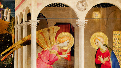 Beato Angelico, Annunciazione, 1433-1434, tempera su tavola (194x194 cm), Museo Diocesano di Cortona (AR)