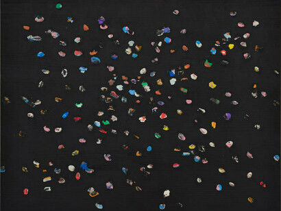 Daniele Galliano, Constellations, 2014, modeling clay on wood, 40 x 50 cm