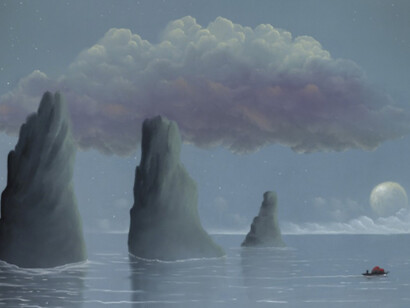 MacKenzie Thorpe, Out to Sea, 2017. Courtesy of AFA Gallery