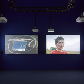 John Akomfrah, Listening all night to the rain, exhibition view. Courtesy of Museo Thyssen-Bornemisza