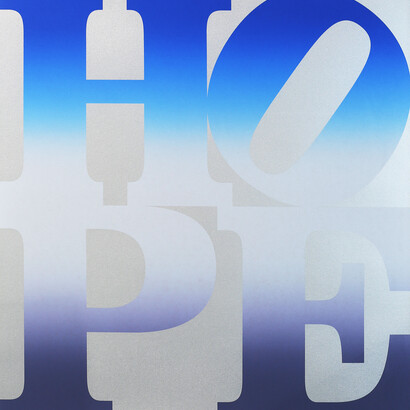 Robert Indiana, Four Seasons of HOPEbook (4_4), (silver), A portfolio of 4 Silkscreen Prints on coventry archival rag, 2012, Edition of 125, 74.9 x 89.2 cm