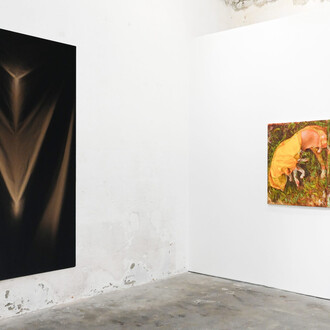 Vários artistas, Pintor convida pintor, vista da exposição. Cortesia da Kubikgallery