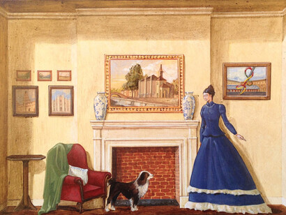 Vanni Cuoghi, Monolocale 21, La Vergine Cuccia, 2015, acrilico e olio su tela, 21 x 30 cm