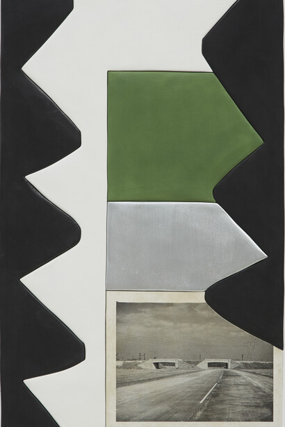 Sadie Benning, Highway, 2014, Medite, aqua resin, casein and acrylic, 25 1/2 x 16 1/4 inches (64.8 x 41.3 cm). Courtesy the artist, Anton Kern Gallery, New York, and Almine Rech Gallery, Paris.