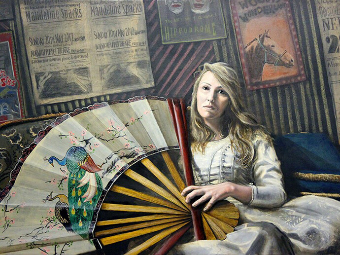 Will Teather (UK), 'Backstage at the Hippodrome', 2014, Oil, alkyd, acrylic, pigment and ink on canvas, 48 x 30 inch
