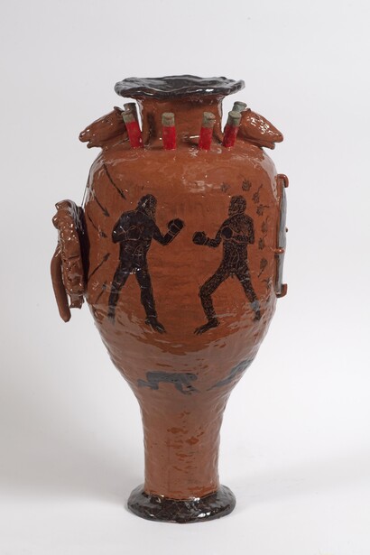 Dimitris Neveskiotis, Die from panic or die from being too careless, 2026. Courtesy of the artist and Kalfayan Galleries